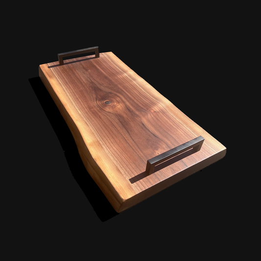 Custom Serving Tray With Handles - Walnut