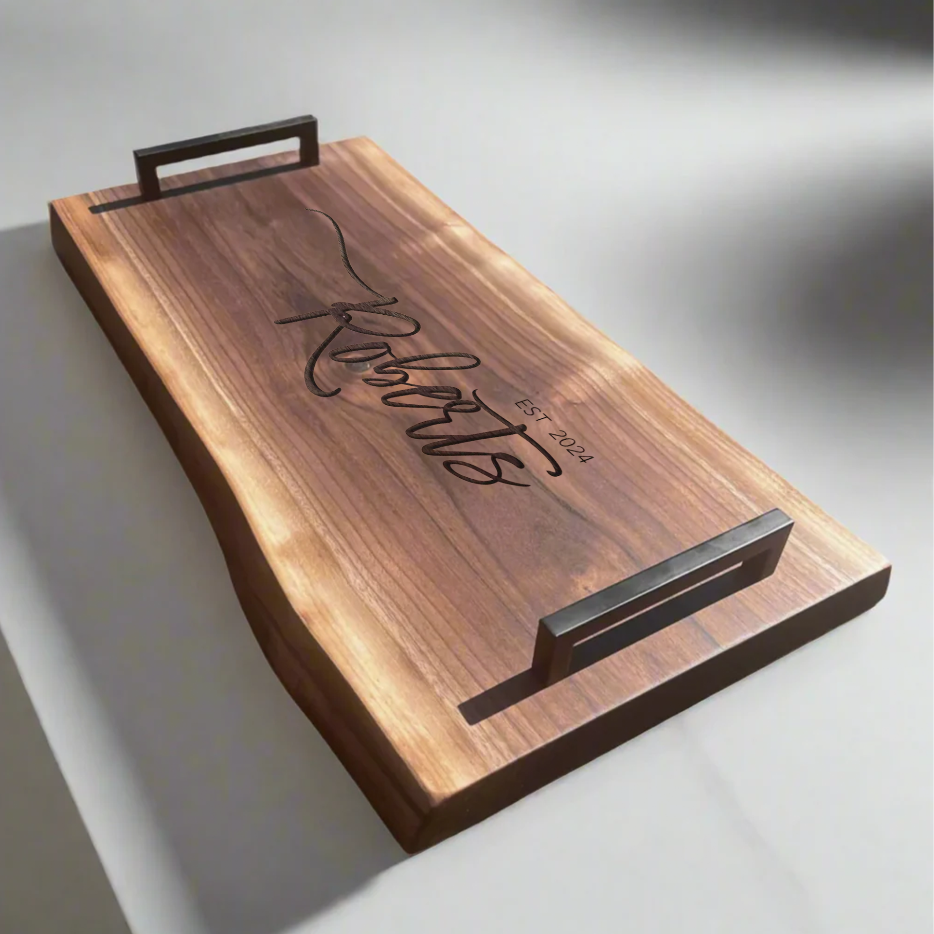 Serving Tray With Handles – Silver Fox Woods Store